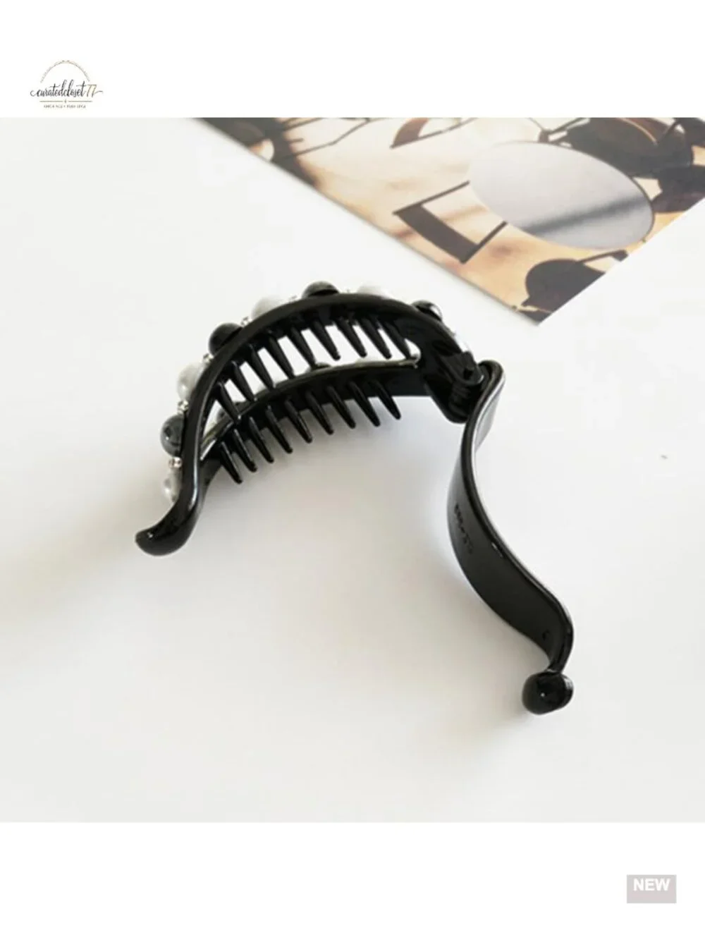 4Pcs Pearl Ponytail Clips Set Non Slip Hair Barrettes Thick Hair No Crease Bun